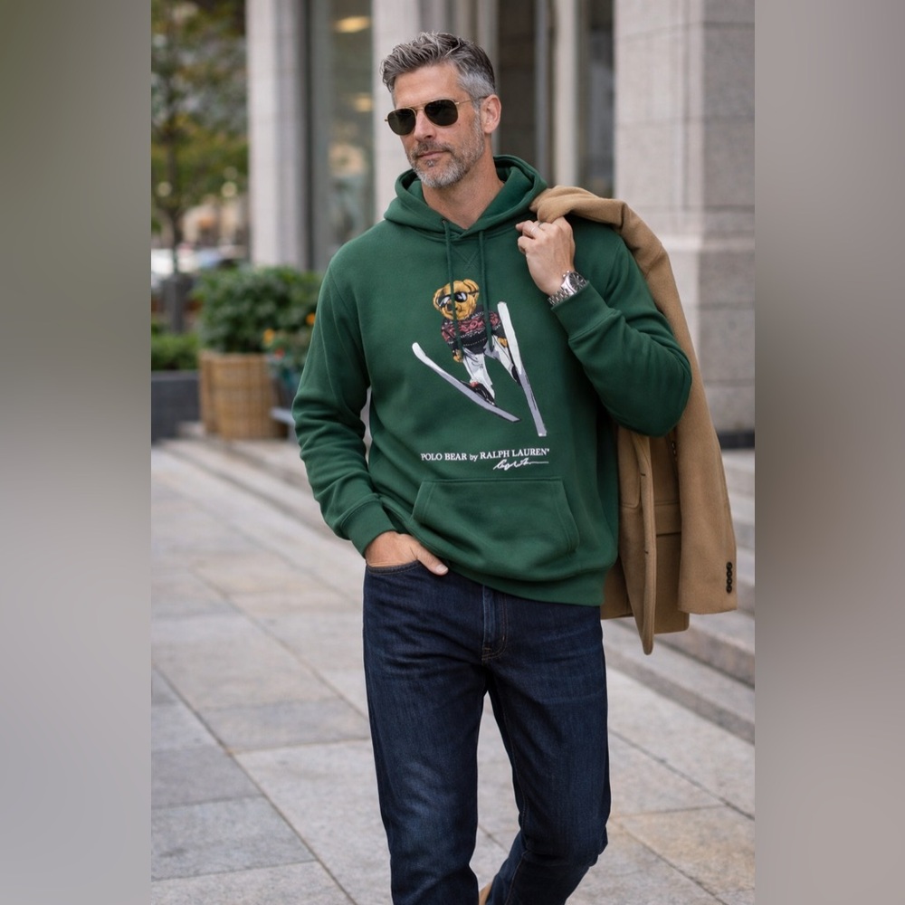 Polo Ralph Lauren Teddy Bear Hoodie XXL | Rare Forest Green | Statement Piece